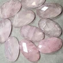 14X24MM FACETED OVAL CABOCHON ROSE QUARTZ(6PCS/BAG)